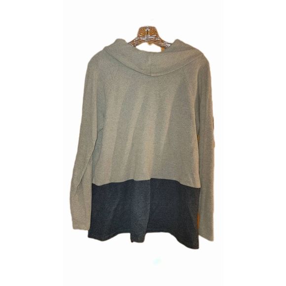 Moa Moa soft and cozy well loved color block sweater extra large tan brown - Picture 3 of 3